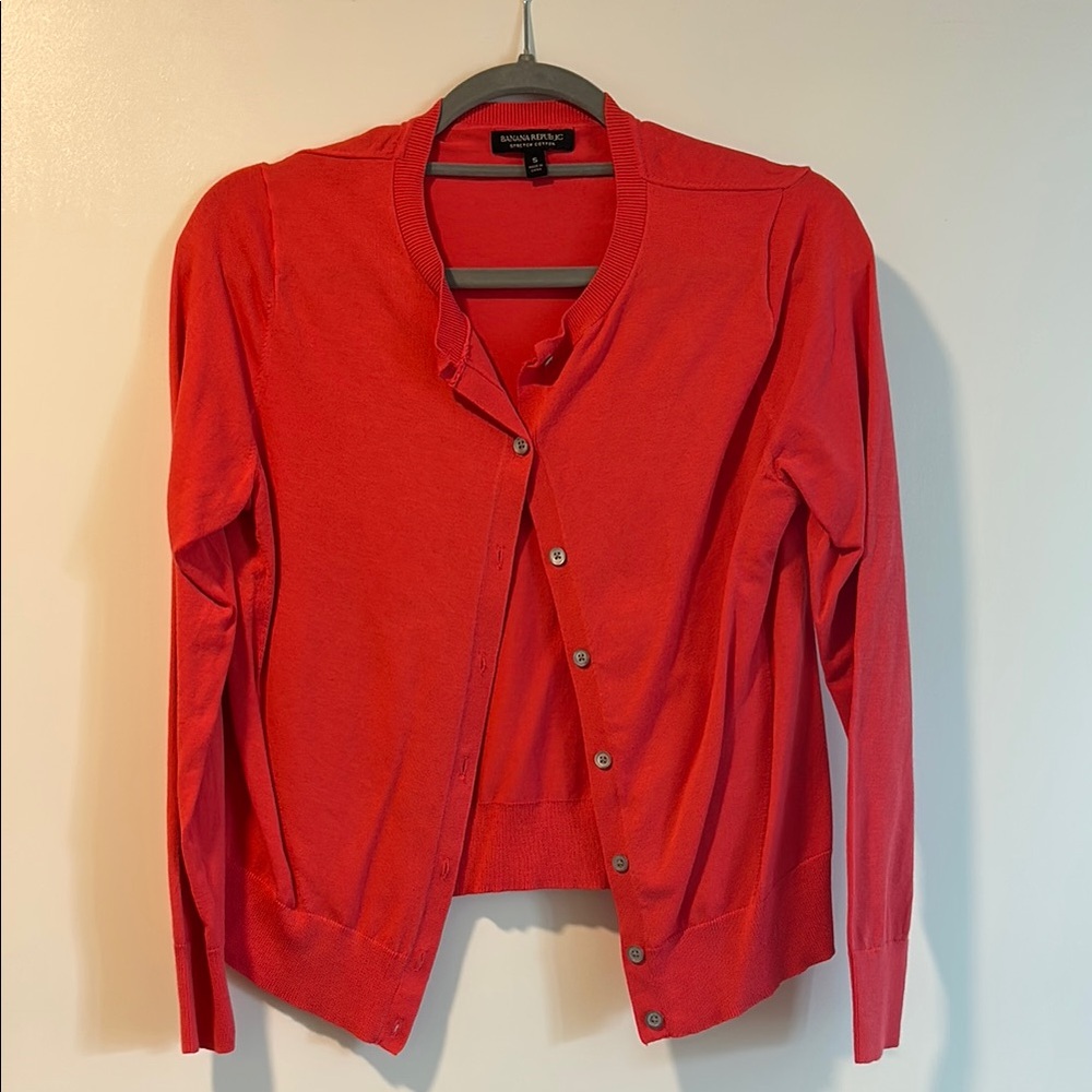 Banana Republic Red Womens Cardigan Sweater